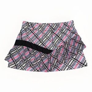Women's Lucky in Love Multilayer Tennis Skirt Skort Size Medium Black Pink Blue